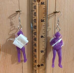 Purple Astronaut Earrings